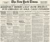 Gold Embargo, 1933. /Nfront Page Of The New York 'Times,' 6 March 1933, Announcing President Franklin D. Roosevelt'S Proclamation Declaring A Four-Day Bank Closing And An Embargo On Gold. Poster Print by Granger Collection - Item # VARGRC0064047