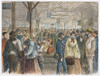 Labor Exchange, 1868. /Nnewly Arrived Immigrants Being Interviewed By Prospective Employers At The Labor Exchange At Castle Garden, New York City. Wood Engraving, American, 1868. Poster Print by Granger Collection - Item # VARGRC0104759