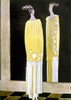 Women'S Fashion, 1920S. /Na Woman Wearing A Yellow And White Vionnet Dress With Floral Design, Looking At Her Reflection In A Mirror. French Fashion Plate, Circa 1920S. Poster Print by Granger Collection - Item # VARGRC0126847