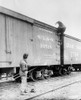 Hobos, C1915. /Na Hobo Climbing On Top Of A Railroad Car. Photograph, C1915. Poster Print by Granger Collection - Item # VARGRC0526460