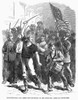 Great Railroad Strike, 1877. /Narmed Strikers Marching To The Railroad In Pittsburgh, Pennsylvania, During The Great Railroad Strike, July 1877. Contemporary American Wood Engraving. Poster Print by Granger Collection - Item # VARGRC0096160