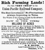 Railroad: Land Sale, 1874. /Nadvertisement For Farming Lands In Nebraska Sold By The Union Pacific Railroad, 1874. Poster Print by Granger Collection - Item # VARGRC0054266