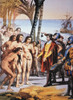 Christopher Columbus /Nlanding On San Salvador (Guanahani) In The Bahamas On Oct. 12, 1492: Lithograph, 19Th Century. Poster Print by Granger Collection - Item # VARGRC0007680