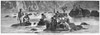 Oregon: Fishing, 1868. /Nnative Americans Fishing For Salmon In Oregon. Wood Engraving, American, 1868. Poster Print by Granger Collection - Item # VARGRC0264940