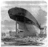 Ships: 'Great Eastern.' /Nthe 'Great Eastern' (Temporarily The 'Leviathan') Under Construction At The Shipyard At Blackwall On The Thames. Wood Engraving From An English Newspaper, 1857. Poster Print by Granger Collection - Item # VARGRC0038648