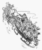 Santa Claus & Sleigh. /Nsanta Claus With A Sleigh Full Of Children. Wood Engraving, American, C1896. Poster Print by Granger Collection - Item # VARGRC0035781