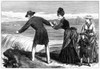 Niagara Falls, 1875. /N'On The Brink - The Canadian Side.' A Family Of Visitors At Niagara Falls. Wood Engraving, English, 1875. Poster Print by Granger Collection - Item # VARGRC0268541