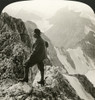 Canada: Rocky Mountains. /Nclimber On The Summit Of Mount Whyte In The Rocky Mountains, Alberta, Canada. Stereograph, C1908. Poster Print by Granger Collection - Item # VARGRC0350195