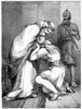 David And Absalom. /Njoab Brings The Rebellious Absalom To His Father, King David, Who Forgives Him (2 Samuel 14: 33). Wood Engraving, American, 19Th Century. Poster Print by Granger Collection - Item # VARGRC0052827