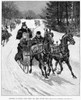 Central Park, 1890. /Nsleighing In Central Park, New York. Wood Engraving, American, After Thure De Thulstrup, 1890. Poster Print by Granger Collection - Item # VARGRC0087243