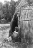 Pomo Shelter, C1924. /Na Pomo Basket Weaver In The Entrance Of Her Shelter. Photograph By Edward Curtis, C1924. Poster Print by Granger Collection - Item # VARGRC0113869