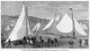 Hudson River: Iceboats. /Niceboats On The Hudson River, New York. Wood Engraving, 1869. Poster Print by Granger Collection - Item # VARGRC0098017