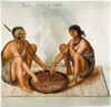 White: Native Americans Eating./N'Their Sitting At Meate.' Carolina Algonquian Native American Man And Woman Eating. Watercolor, C1585, By John White. Poster Print by Granger Collection - Item # VARGRC0063777