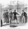 Impressment Of Seamen. /Nbritish Naval Officers Searching An American Commercial Vessel For Sailors To Impress, C1810. Wood Engraving, American, 19Th Century. Poster Print by Granger Collection - Item # VARGRC0086697