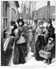 Women'S Rights Movement. /Nwomen Voting At The Polls In Cheyenne, Wyoming, In The Presidential Election Of 1888. Contemporary Wood Engraving. Poster Print by Granger Collection - Item # VARGRC0017863