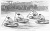 England: Coracle Race, 1881. /Na Coracle Race On The Severn River, At Ironbridge, Shropshire. Wood Engraving, English, 1881. Poster Print by Granger Collection - Item # VARGRC0101243