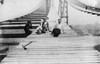 New York: Manhattan Bridge. /Nworkers Resting On Footpaths On The Manhattan Bridge During Its Construction, C1909. Poster Print by Granger Collection - Item # VARGRC0106332