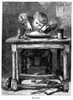 Child Eating, 1875. /N'The Attack.' Wood Engraving, American, C1875. Poster Print by Granger Collection - Item # VARGRC0076653