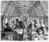 Pullman Car, 1877. /Ndining At Twenty Miles An Hour West Of Chicago, Illinois, In A Pullman Dining Car. Wood Engraving From An American Newspaper, 1877. Poster Print by Granger Collection - Item # VARGRC0032908