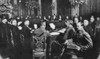 Treaty Of Brest-Litovsk. /Nallied Statesmen In A Council Meeting, During The Negotiations For The Treaty Of Brest-Litovsk, Which Ended Russia'S Involvement In World War I, 1918. Photograph. Poster Print by Granger Collection - Item # VARGRC0370881