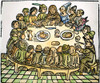 The Canterbury Tales, 1483. /Nthe Pilgrims At Table. Engraving From William Caxton'S Second Edition Of Chaucer'S 'Canterbury Tales,' 1483. Poster Print by Granger Collection - Item # VARGRC0084036