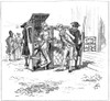 Sedan Chair, 18Th Century. /Nan 18Th Century Lady Being Helped Out Of Her Sedan Chair. Wood Engraving, 1884, After Reginald Birch. Poster Print by Granger Collection - Item # VARGRC0066791