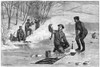 Ice Fishing, 1874. /N'Pickerel Fishing Through The Ice.' Engraving From A Drawing By Charles Osborne, 1874. Poster Print by Granger Collection - Item # VARGRC0267410