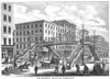New York: Broadway, 1867. /Nthe Broadway Bridge For Pedestrians In New York City. Wood Engraving, 1867. Poster Print by Granger Collection - Item # VARGRC0053205