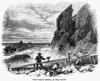California Gold Rush. /N'Ocean Beach Mining, At Gold Bluff.' Wood Engraving, 1860. Poster Print by Granger Collection - Item # VARGRC0096306