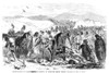 Native American Rations. /Ndistribution Of Rations To Comanche Native Americans At Medicine Bluff Creek, Oklahoma. Wood Engraving, American, 1869. Poster Print by Granger Collection - Item # VARGRC0370036