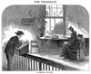 Telegraph Office, 1873. /N'A Terminal Station.' A Western Union Telegraph Office. Wood Engraving, American. Poster Print by Granger Collection - Item # VARGRC0014575