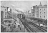 New York: El Train, 1878. /Nnew York City'S First Municipal Elevated Railroad, Running From The Battery To Central Park. Wood Engraving, French, C1878. Poster Print by Granger Collection - Item # VARGRC0092155