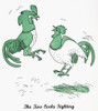 Aesop: Cocks Fighting. /N'The Two Cocks Fighting.' Illustration By Christopher Sanders To An Edition Of Aesop'S 'Fables.' Poster Print by Granger Collection - Item # VARGRC0031988