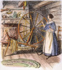 Colonial Spinner, 18Th C. /Nspinning At The Hearth Of A Colonial American Home. Illustration By C.W. Jefferys. Poster Print by Granger Collection - Item # VARGRC0036996