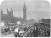 Westminster Bridge, 1860. /Na View Of Westminster Bridge, London, England. Wood Engraving, English, 1860. Poster Print by Granger Collection - Item # VARGRC0037631
