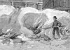 New York: Blizzard Of 1888. /Nburning Holes In The Snow After The Storm. Wood Engraving From A Contemporary American Newspaper Article About The Blizzard Of 12-14 March 1888. Poster Print by Granger Collection - Item # VARGRC0067391