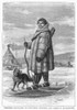 Eskimo Hunter And Dog. /Nan Eskimo Going Hunting With His Dog And Bow And Arrows. Wood Engraving, Late 19Th Century. Poster Print by Granger Collection - Item # VARGRC0035605