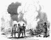 Battle Of Quarisma, 1857. /N'Walker'S Soldiers Burning The Dead Bodies Of The Costa Ricans After The Battle Of Quarisma,' March 1857. Contemporary American Wood Engraving. Poster Print by Granger Collection - Item # VARGRC0044950