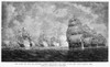 Naval Battle, 1804. /Naction Off Pulo Aor, Between French Warships And British Ships Of The East India Company, 1804. Line Engraving, 19Th Century. Poster Print by Granger Collection - Item # VARGRC0095026