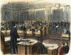 Johnson: Impeachment, 1868. /Nfrench Depiction Of The Reading The Articles Of Impeachment Against Andrew Johnson In The Senate Chamber, 4 March 1868. Engraving, 1868. Poster Print by Granger Collection - Item # VARGRC0010605
