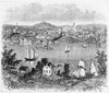 Poughkeepsie, C1840. /Nview Of Poughkeepsie On The Hudson River, New York. Wood Engaving, American, C1840. Poster Print by Granger Collection - Item # VARGRC0125413