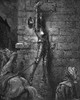 Don Quixote. /Ndon Quixote Hangs By A Rope Outside A Small Window At The Inn After Being Tricked By The Servingmaid Maritornes. Wood Engraving After Gustave Dor_. Poster Print by Granger Collection - Item # VARGRC0014344
