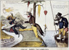 Mexican War Cartoon, 1846. /Namerican Cartoon, 1846, Showing America Cutting Up Mexico, While England Fishes For Oregon. Poster Print by Granger Collection - Item # VARGRC0043762