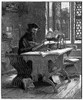 John Wycliffe (1320?-1384). /Nenglish Religious Reformer And Theologian. Wycliffe Writing. Wood Engraving, 1885. Poster Print by Granger Collection - Item # VARGRC0028130