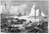 Brooklyn: Yachting, 1877. /Npreparing For The Yachting Season At Gowanus Bay In Brooklyn, New York. Wood Engraving, American, 1877. Poster Print by Granger Collection - Item # VARGRC0088581