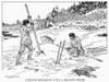 Beaver Hunting. /Nnative Americans, Wearing Leather Clothing Against The Cold And Snow, Break Into A Beaver Dam. Illustration By C.W. Jeffreys. Poster Print by Granger Collection - Item # VARGRC0038057