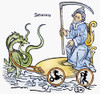 Allegory Of Saturn, 1482. /Nallegorical Representation Of The Planet Saturn. Woodcut From Gaius Julius Hyginus' 'Poeticon Astronomicon,' Venice, Italy, 1482. Poster Print by Granger Collection - Item # VARGRC0105906