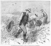 Grasshopper Plague, 1888. /Ncapturing Young Grasshoppers In Minnesota. Wood Engraving, American, 1888. Poster Print by Granger Collection - Item # VARGRC0089227