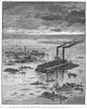 Floods: Ohio River, 1883./Nthe Great Floods On The Ohio River, Below Cincinnati, During February 1883. Wood Engraving From A Contemporary American Newspaper. Poster Print by Granger Collection - Item # VARGRC0064518