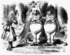 Carroll: Looking Glass. /Nalice Meets Tweedledum And Tweedledee. Wood Engraving After Sir John Tenniel For The First Edition Of Lewis Carroll'S 'Through The Looking Glass,' 1872. Poster Print by Granger Collection - Item # VARGRC0100171